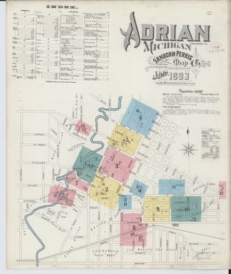 Sanborn Fire Insurance Map: Adrian, Michigan (1893)