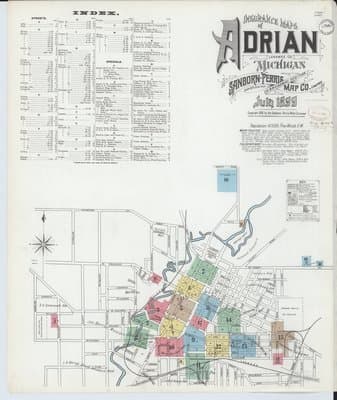 Sanborn Fire Insurance Map: Adrian, Michigan (1899)