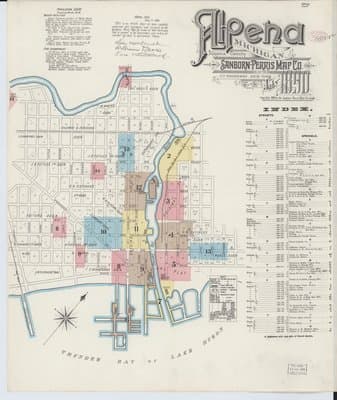 Sanborn Fire Insurance Map: Alpena, Michigan (1890)