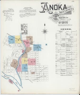 Sanborn Fire Insurance Map: Anoka, Minnesota (1891)