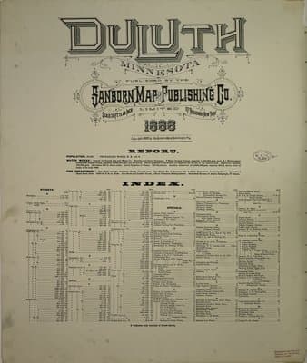 Sanborn Fire Insurance Map: Duluth, Minnesota (1888)