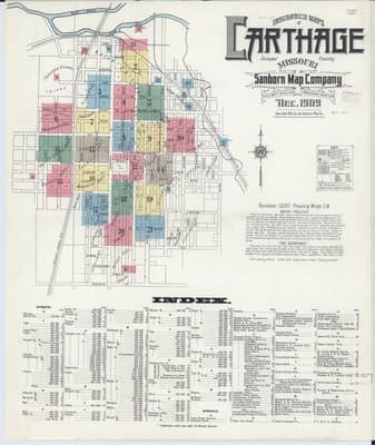 Sanborn Fire Insurance Map: Carthage, Missouri (1909)