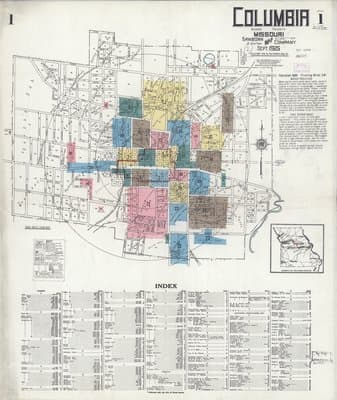 Sanborn Fire Insurance Map: Columbia, Missouri (1925)