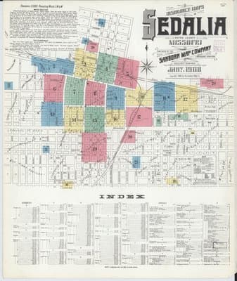 Sanborn Fire Insurance Map: Sedalia, Missouri (1908)