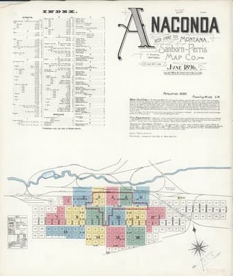 Sanborn Fire Insurance Map: Anaconda (1896)