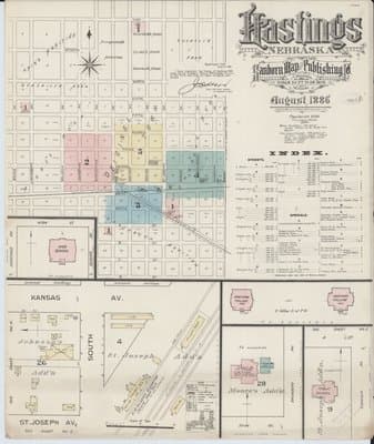Sanborn Fire Insurance Map: Hastings, Nebraska (1886)