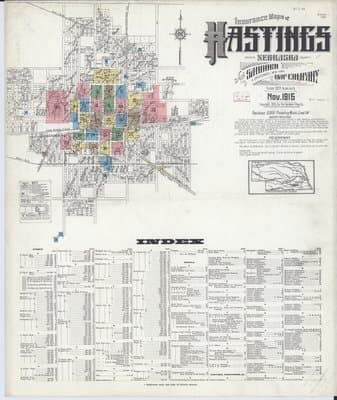 Sanborn Fire Insurance Map: Hastings, Nebraska (1915)