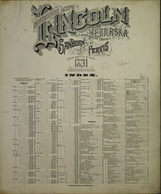 Sanborn Fire Insurance Map: Lincoln, Nebraska (1891)