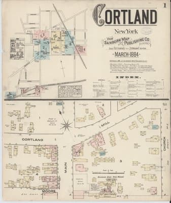 Sanborn Fire Insurance Map: Cortland, New York (1884)