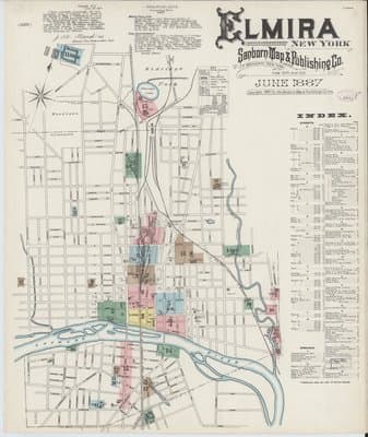 Sanborn Fire Insurance Map: Elmira, New York (1887)