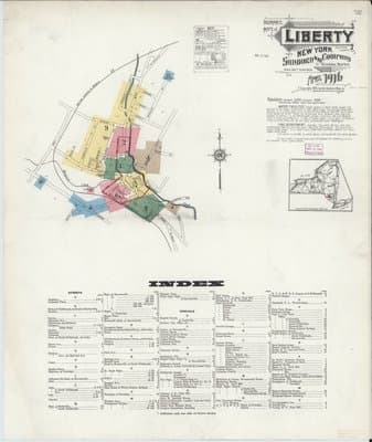 Sanborn Fire Insurance Map: Liberty, New York (1916)