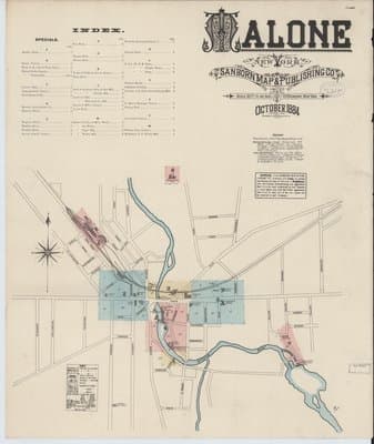 Sanborn Fire Insurance Map: Malone, New York (1884)
