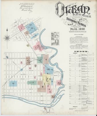 Sanborn Fire Insurance Map: Olean, New York (1891)