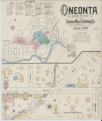 Sanborn Fire Insurance Map: Oneonta, New York (1886)