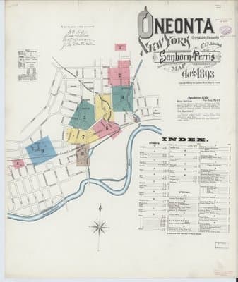 Sanborn Fire Insurance Map: Oneonta, New York (1893)