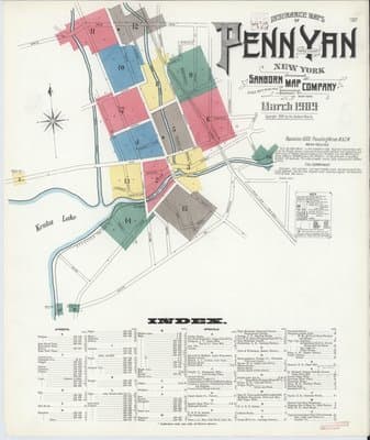 Sanborn Fire Insurance Map: Penn Yan, New York (1909)