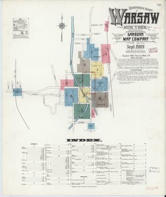 Sanborn Fire Insurance Map: Warsaw, New York (1909)