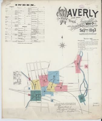 Sanborn Fire Insurance Map: Waverly, New York (1893)
