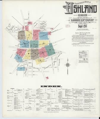 Sanborn Fire Insurance Map: Ashland, Ohio (1911)