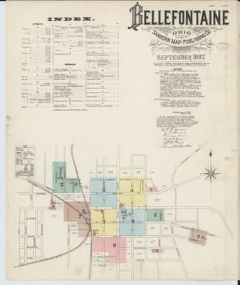 Sanborn Fire Insurance Map: Bellefontaine, Ohio (1887)