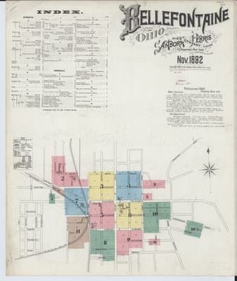 Sanborn Fire Insurance Map: Bellefontaine, Ohio (1892)