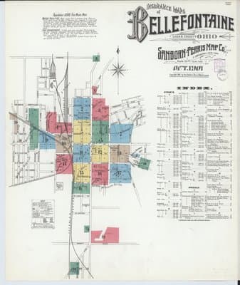 Sanborn Fire Insurance Map: Bellefontaine, Ohio (1901)