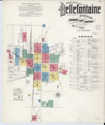 Sanborn Fire Insurance Map: Bellefontaine, Ohio (1907)