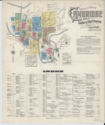 Sanborn Fire Insurance Map: Cambridge, Ohio (1915)
