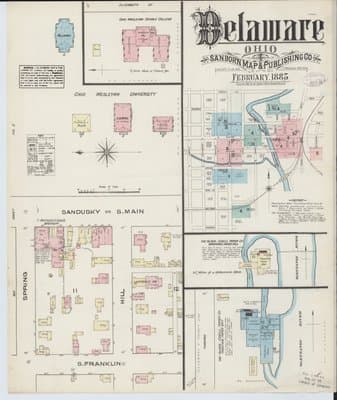 Sanborn Fire Insurance Map: Delaware, Ohio (1885)