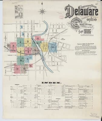 Sanborn Fire Insurance Map: Delaware, Ohio (1895)