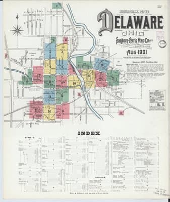 Sanborn Fire Insurance Map: Delaware, Ohio (1901)