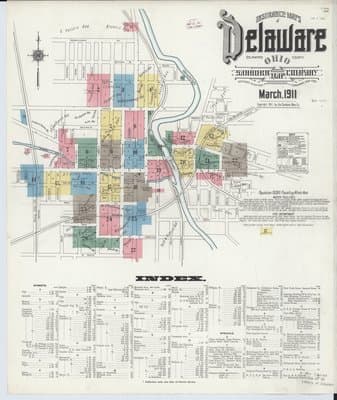 Sanborn Fire Insurance Map: Delaware, Ohio (1911)