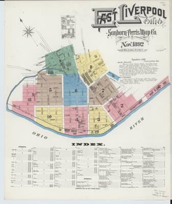 Sanborn Fire Insurance Map: East Liverpool, Ohio (1892)
