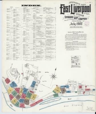 Sanborn Fire Insurance Map: East Liverpool, Ohio (1908)