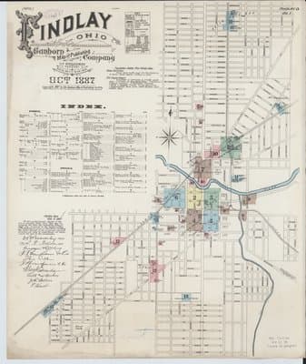 Sanborn Fire Insurance Map: Findlay, Ohio (1887)
