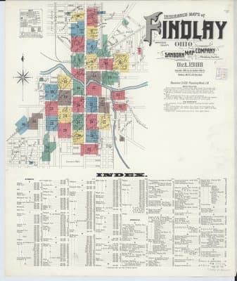 Sanborn Fire Insurance Map: Findlay, Ohio (1908)