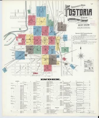 Sanborn Fire Insurance Map: Fostoria, Ohio (1908)