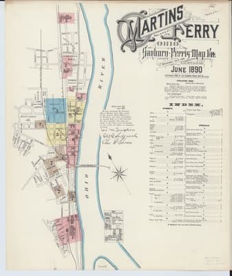 Sanborn Fire Insurance Map: Martins Ferry, Ohio (1890)