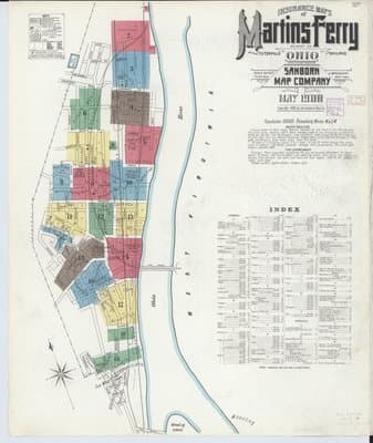 Sanborn Fire Insurance Map: Martins Ferry, Ohio (1908)