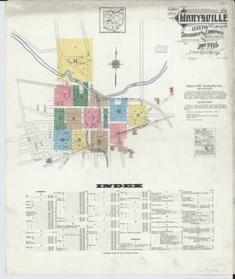 Sanborn Fire Insurance Map: Marysville, Ohio (1916)