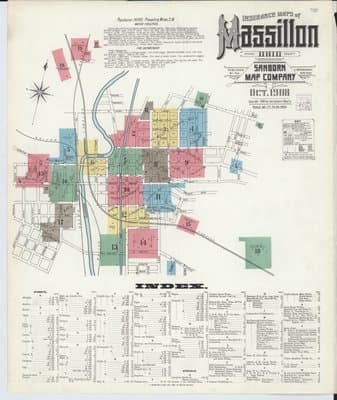 Sanborn Fire Insurance Map: Massillon, Ohio (1908)