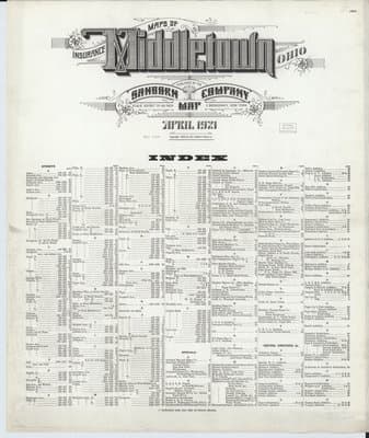 Sanborn Fire Insurance Map: Middletown, Ohio (1921)