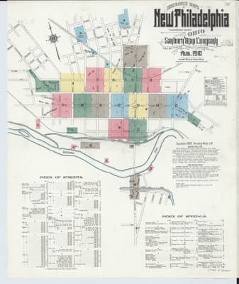 Sanborn Fire Insurance Map: New Philadelphia, Ohio (1910)