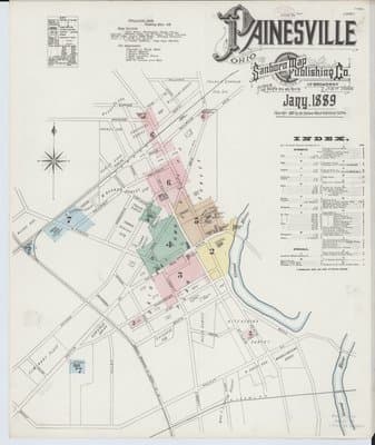 Sanborn Fire Insurance Map: Painesville, Ohio (1889)