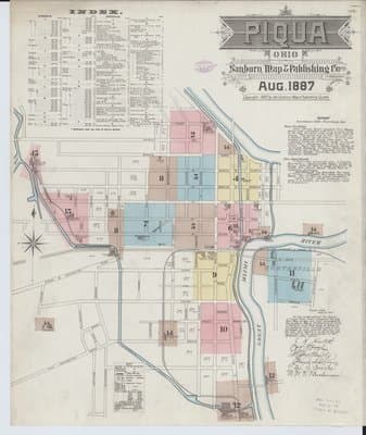 Sanborn Fire Insurance Map: Piqua, Ohio (1887)