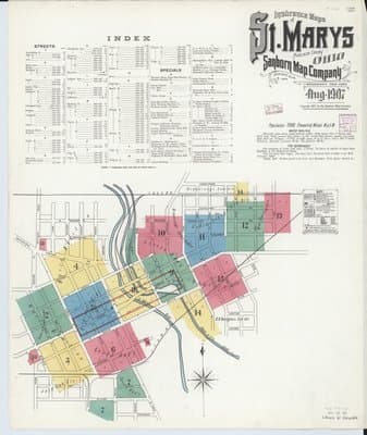 Sanborn Fire Insurance Map: Saint Marys, Ohio (1907)