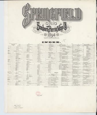 Sanborn Fire Insurance Map: Springfield, Ohio (1894)