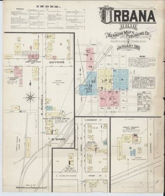 Sanborn Fire Insurance Map: Urbana, Ohio (1885)