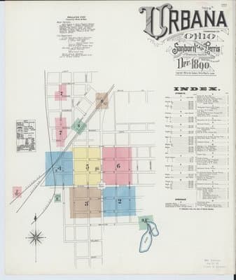 Sanborn Fire Insurance Map: Urbana, Ohio (1890)