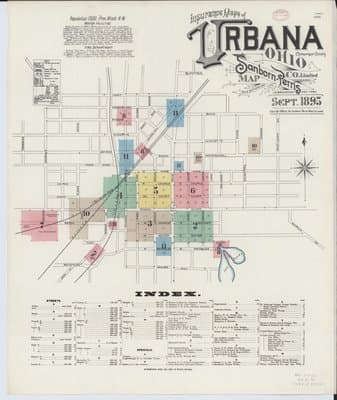 Sanborn Fire Insurance Map: Urbana, Ohio (1895)